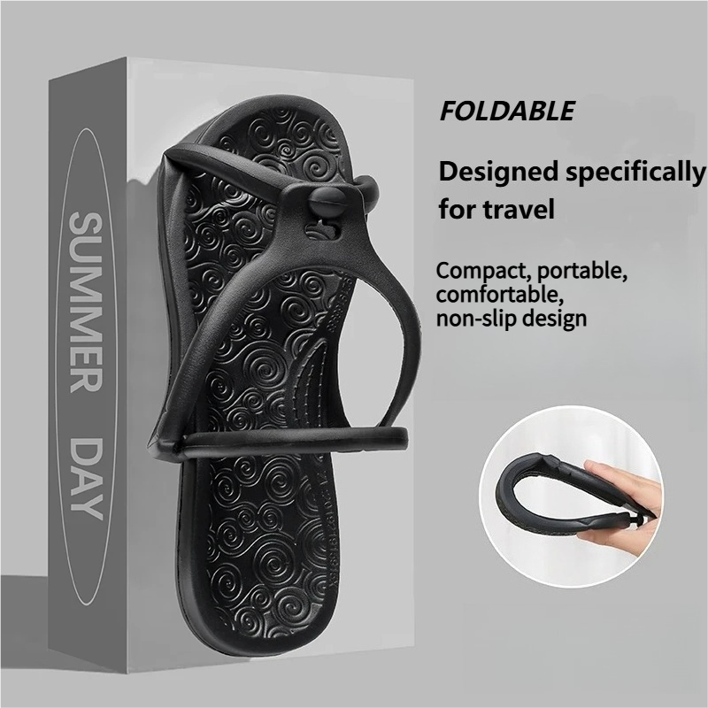 Flip Flop Beach Men - Upgraded Foldable Travel Slippers Unisex EVA