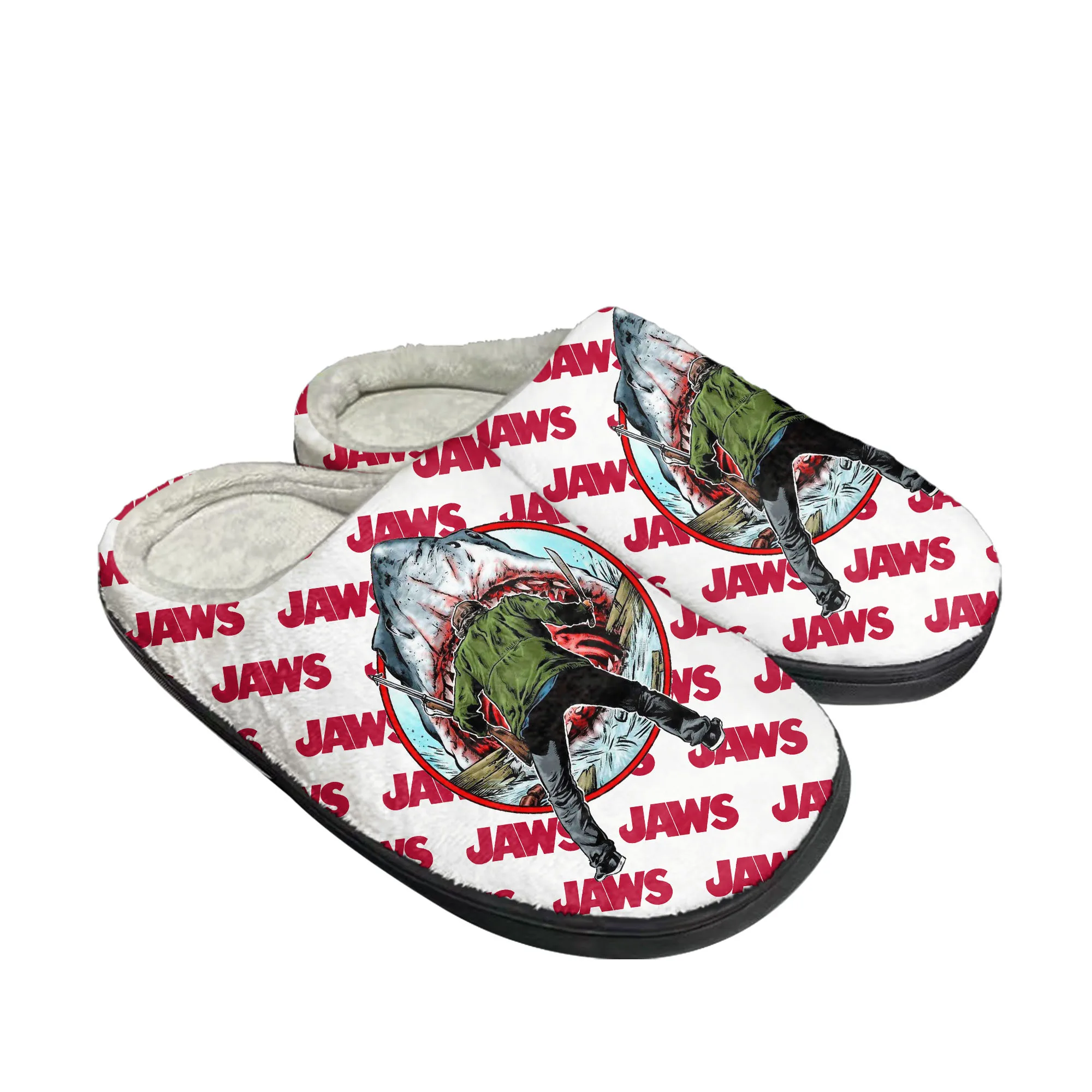 Men Shoes For Winter - Jaws Movie Shark Home Cotton Slippers