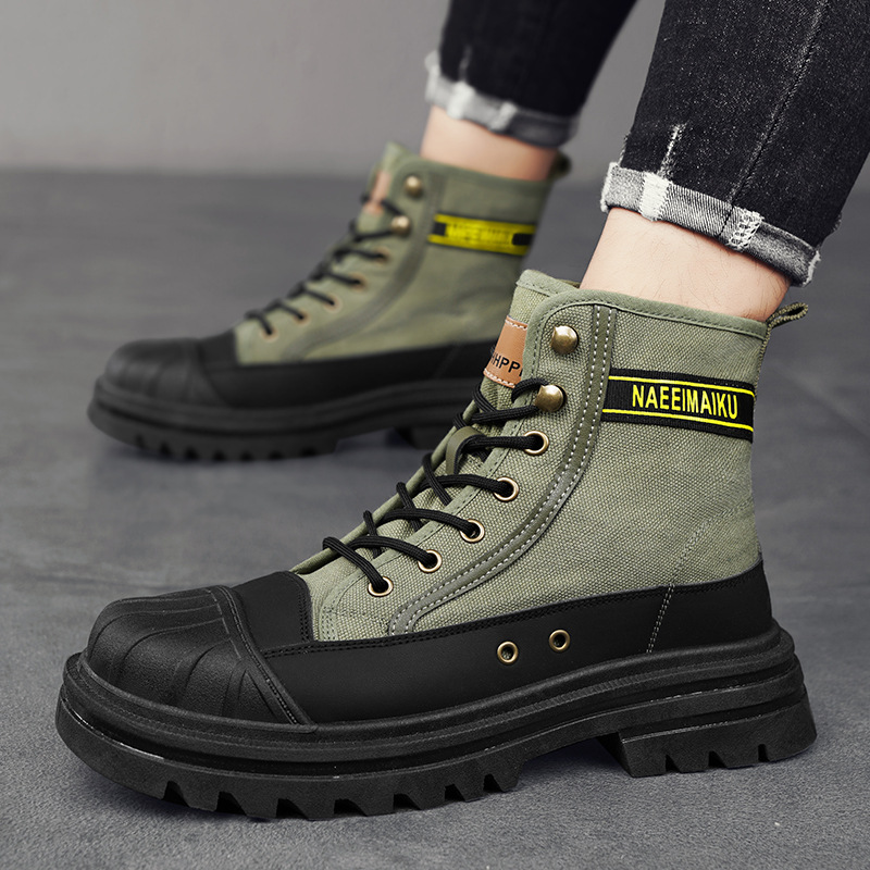 Men'S Shoes Dress Casual - Mens Canvas Boots Fashion High Top