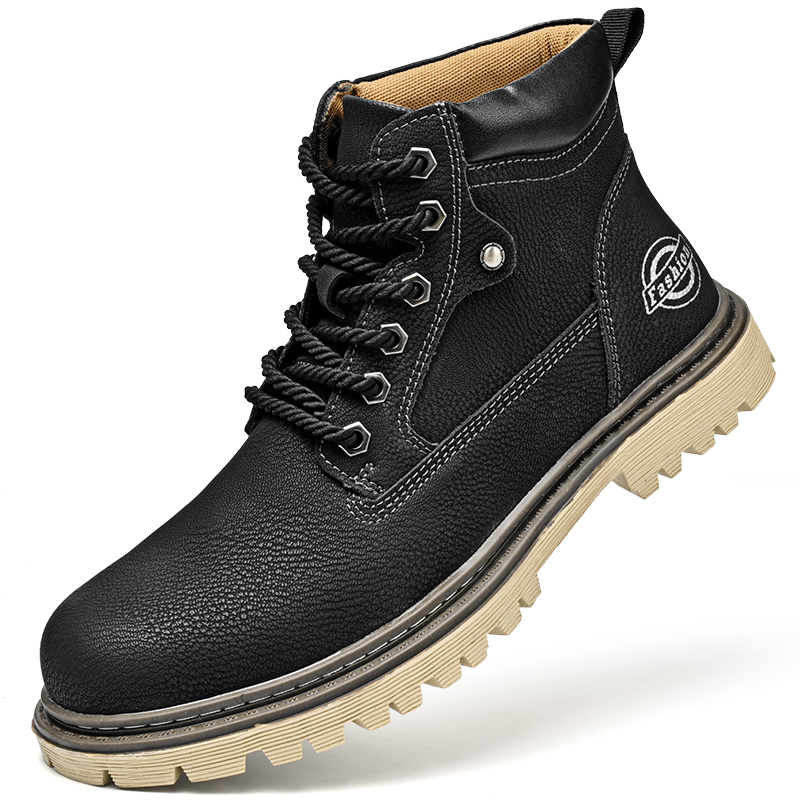 Men'S Shoes For Work - Leather Men's Boots British Style High