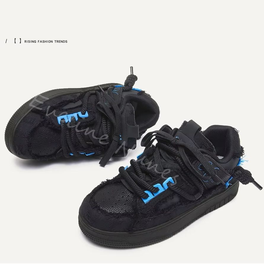 Black Frayed Raw Edge Platform - Men Shoes Black recension och pris