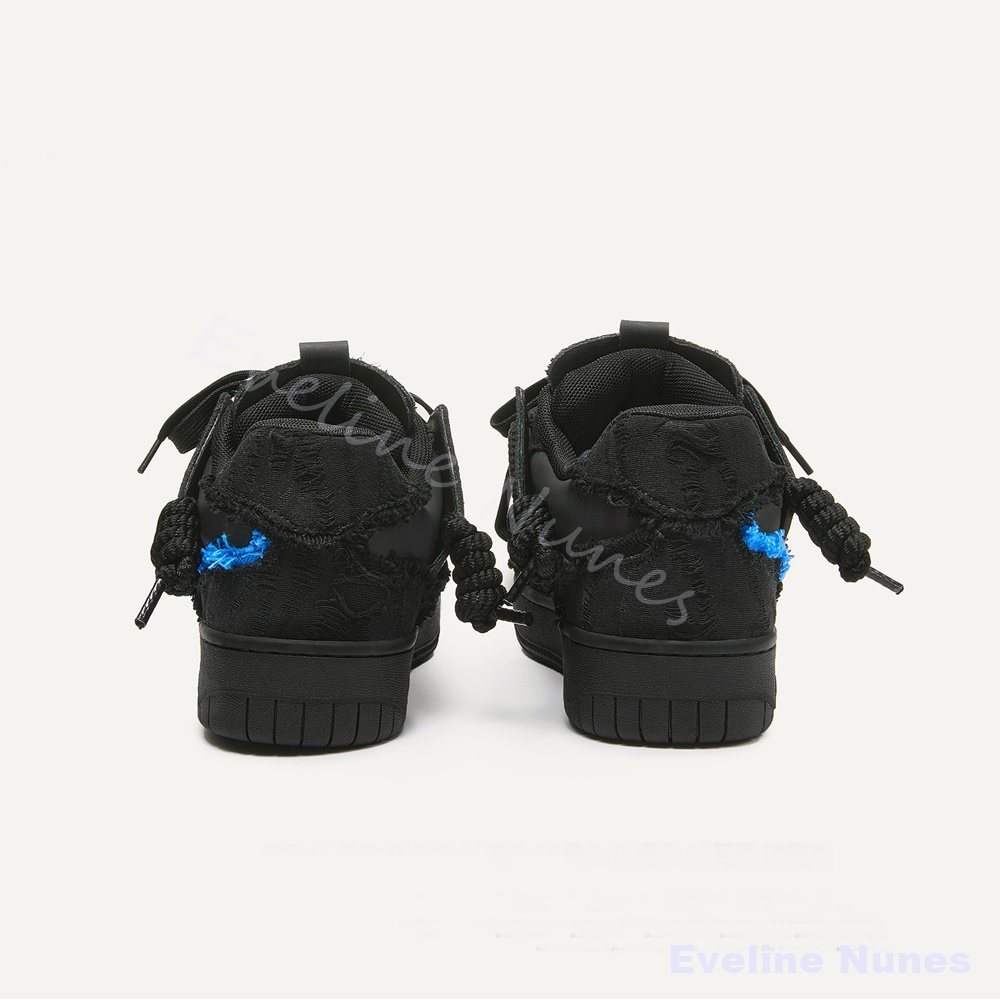 Black Frayed Raw Edge Platform - Men Shoes Black recension och pris