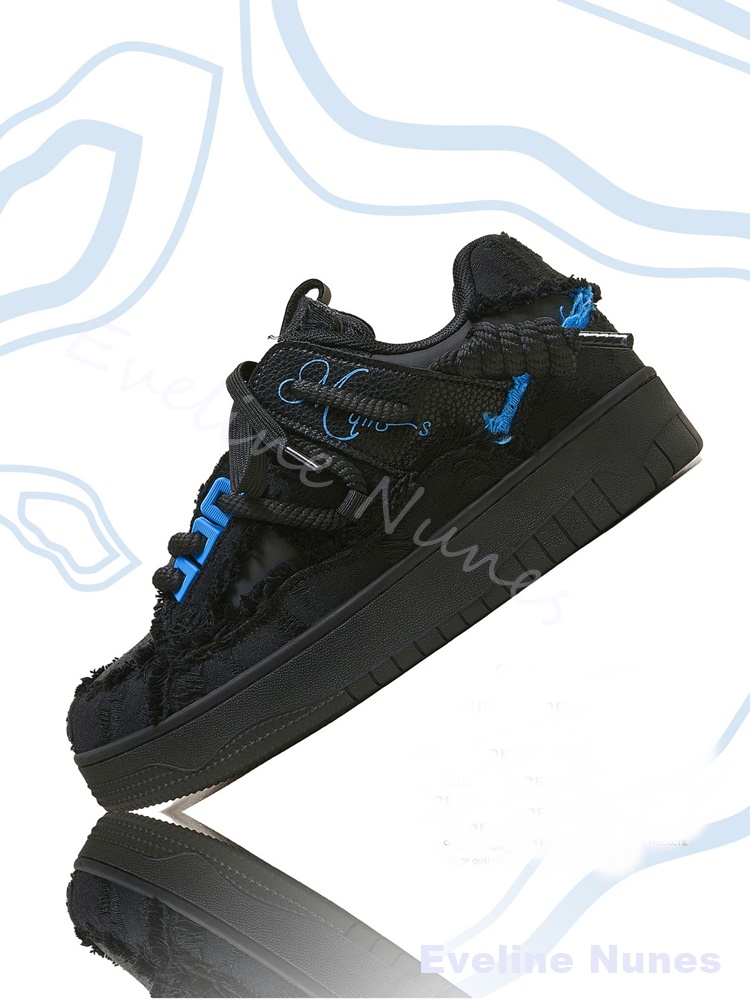 Black Frayed Raw Edge Platform - Men Shoes Black recension och pris