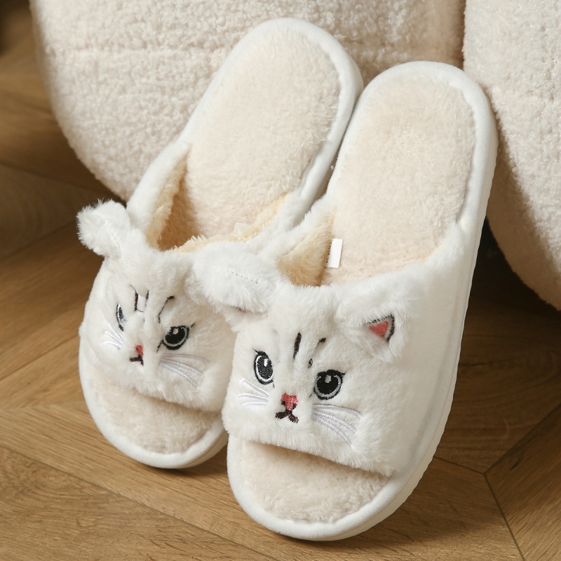 Cute Cat Plush Flip Flops For  - Men Shoes On Sale recension och pris