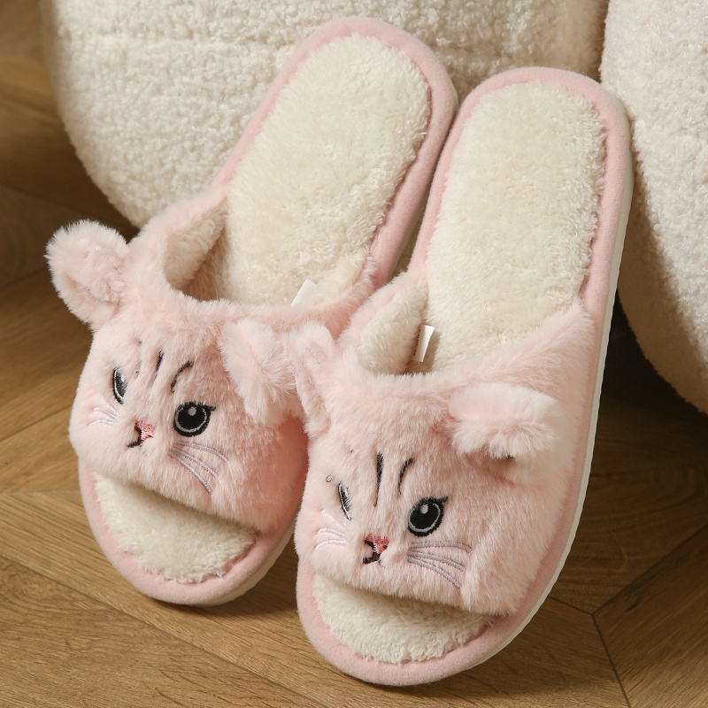 Cute Cat Plush Flip Flops For  - Men Shoes On Sale recension och pris