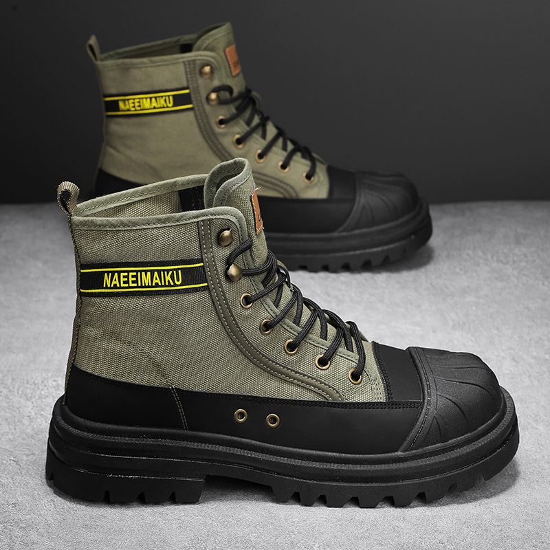 Mens Canvas Boots Fashion High - Men'S Shoes Dress Casual recension och pris