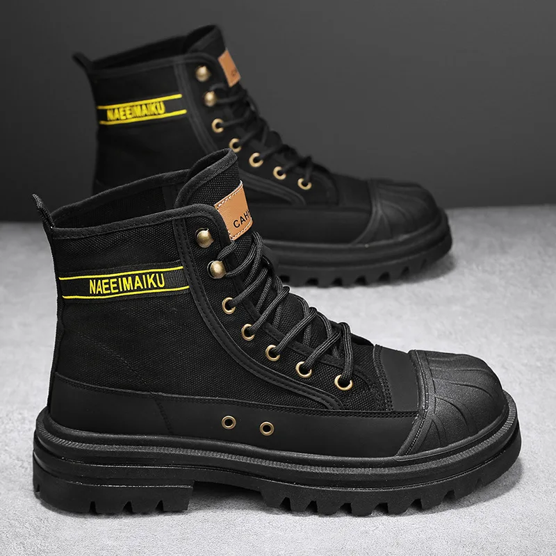 Mens Canvas Boots Fashion High - Men'S Shoes Dress Casual recension och pris
