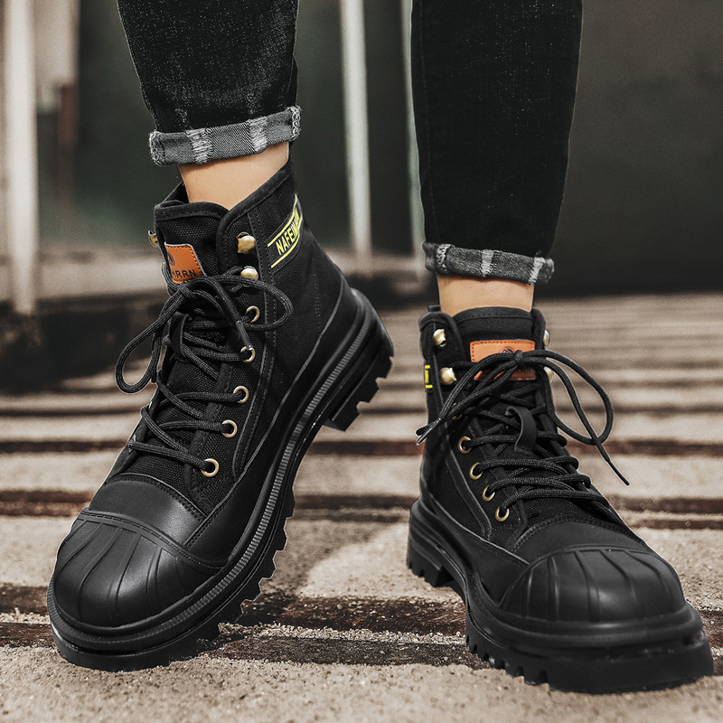 Mens Canvas Boots Fashion High - Men'S Shoes Dress Casual recension och pris