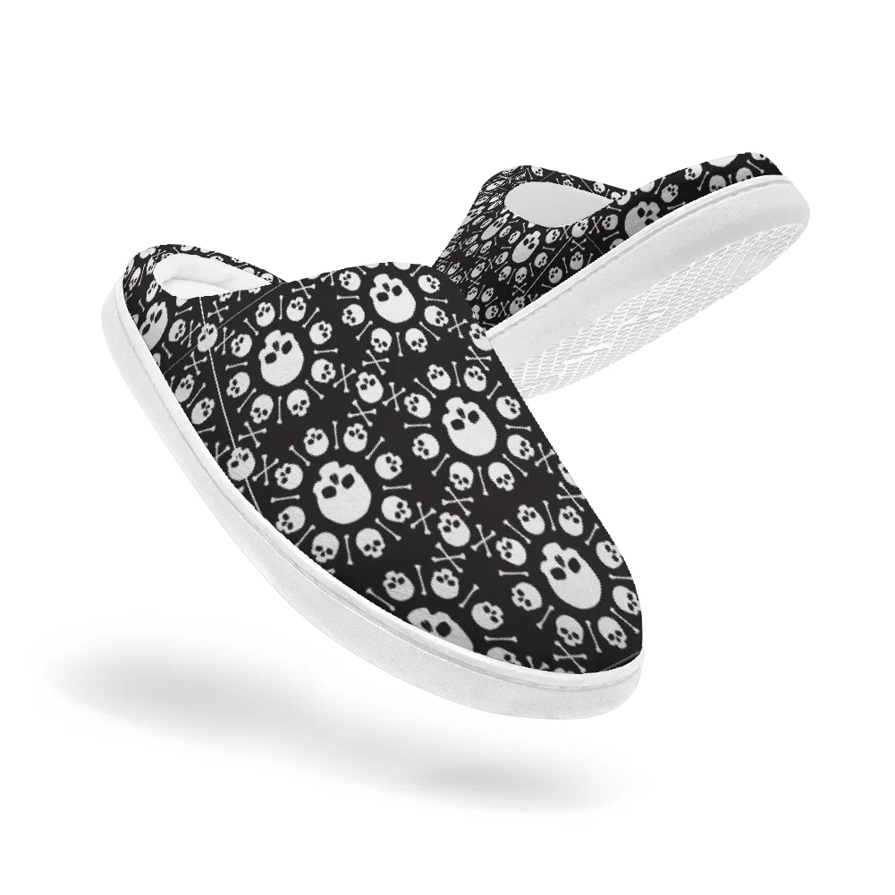 Skull printed cotton slippers  - Men Shoes For Winter recension och pris
