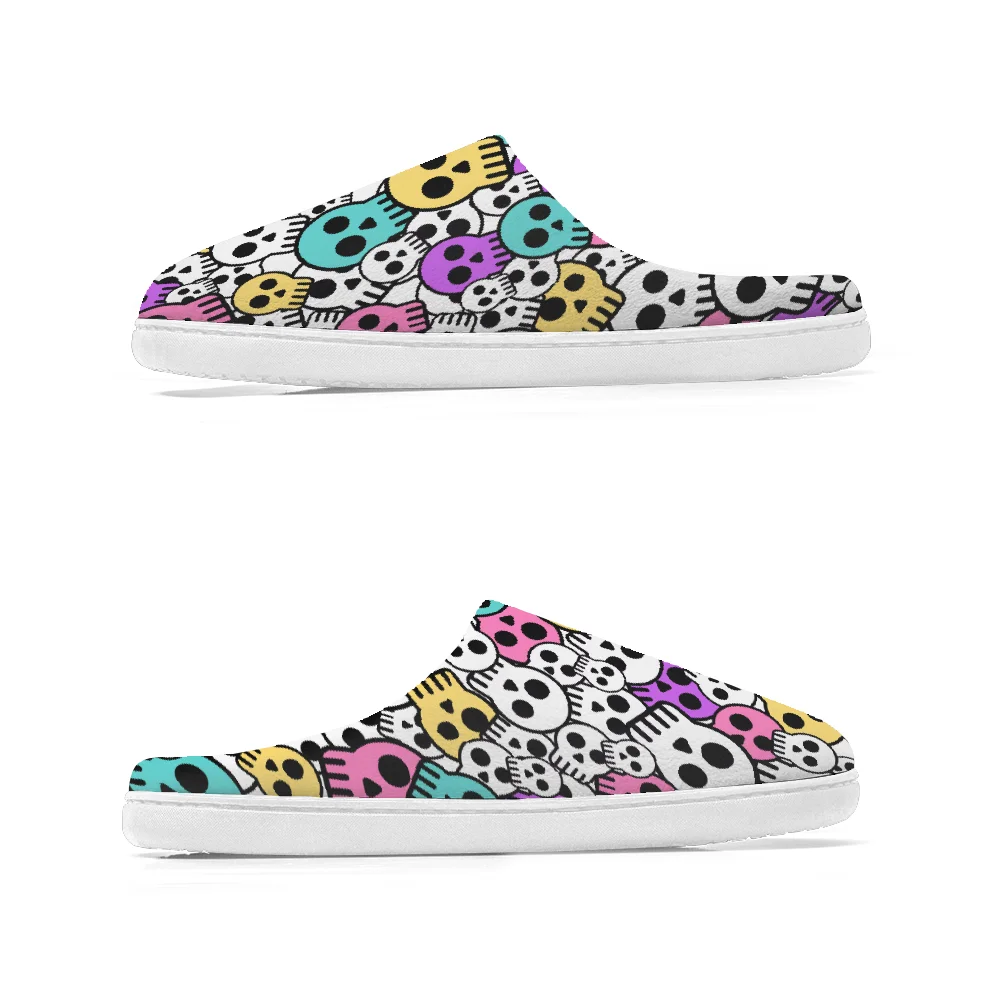 Skull printed cotton slippers  - Men Shoes For Winter recension och pris