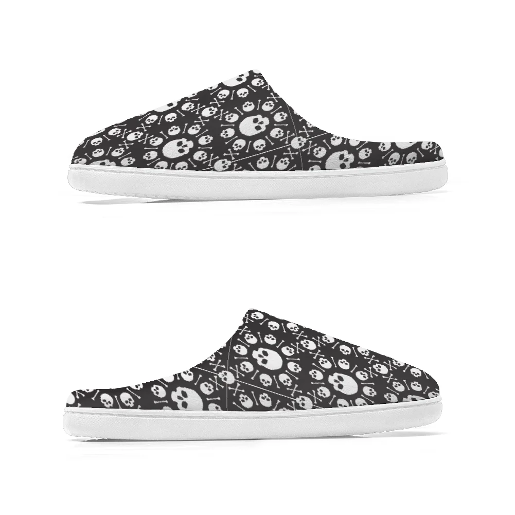 Skull printed cotton slippers  - Men Shoes For Winter recension och pris