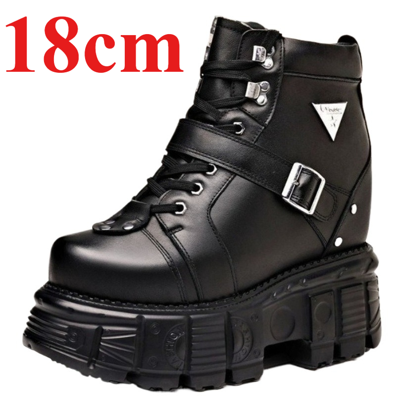 Genuine Leather Motorcycle Boo - Men'S Shoes No Laces recension och pris