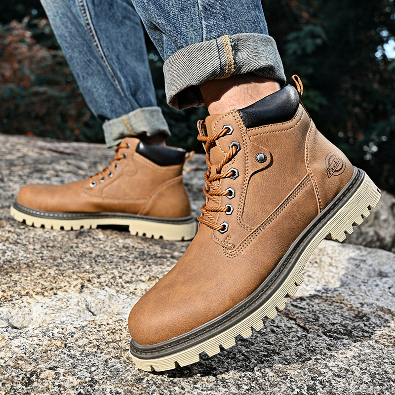 Leather Men's Boots British St - Men'S Shoes For Work recension och pris
