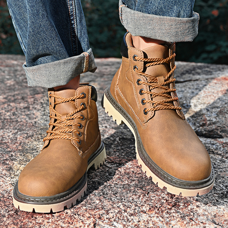 Leather Men's Boots British St - Men'S Shoes For Work recension och pris