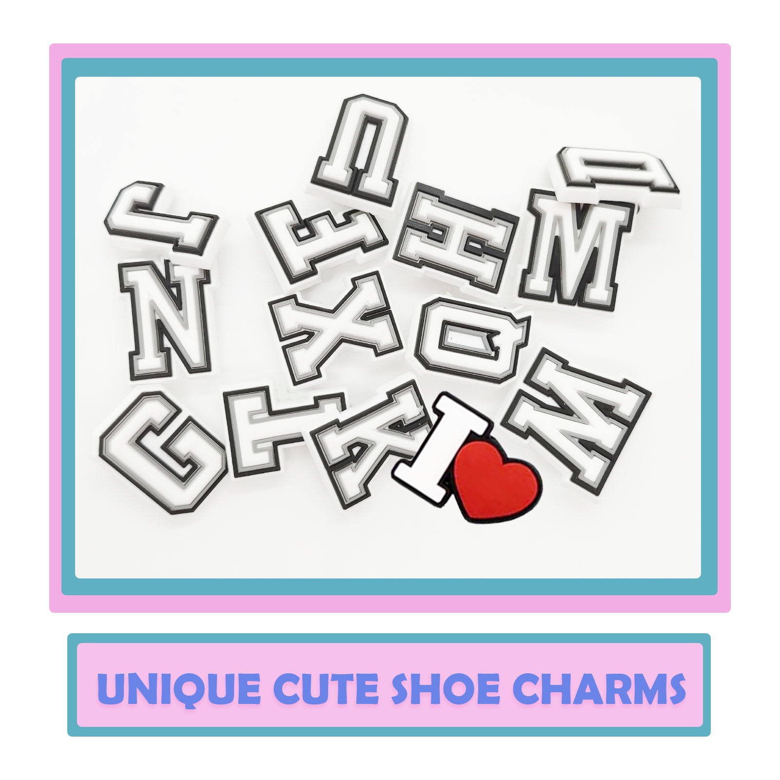54Pcs Alphabet Shoe Charms - S - Men Shoes Variety recension och pris
